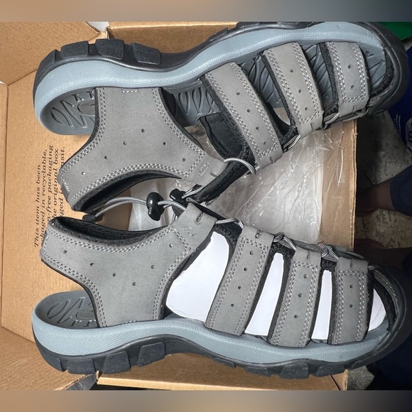 Black Leather Upper Sandals - Picture 3 of 5